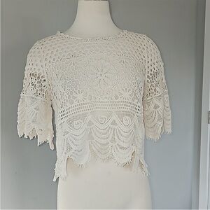 NWOT Rebellion Crochet Cropped Top